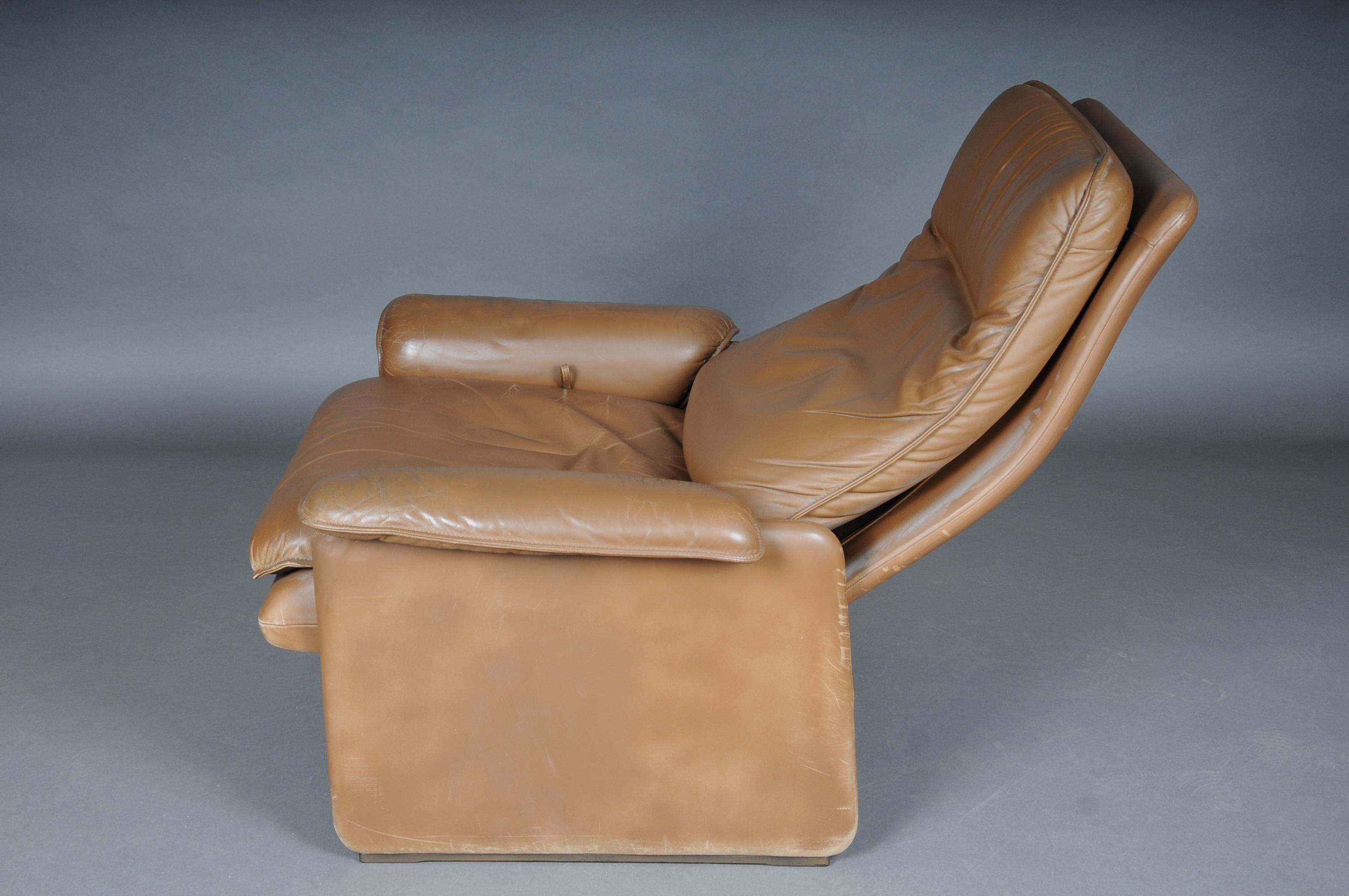 Ds50 De Sede Lounge Chair Set, Switzerland, 1970s, Leather Brown / Beige For Sale 2