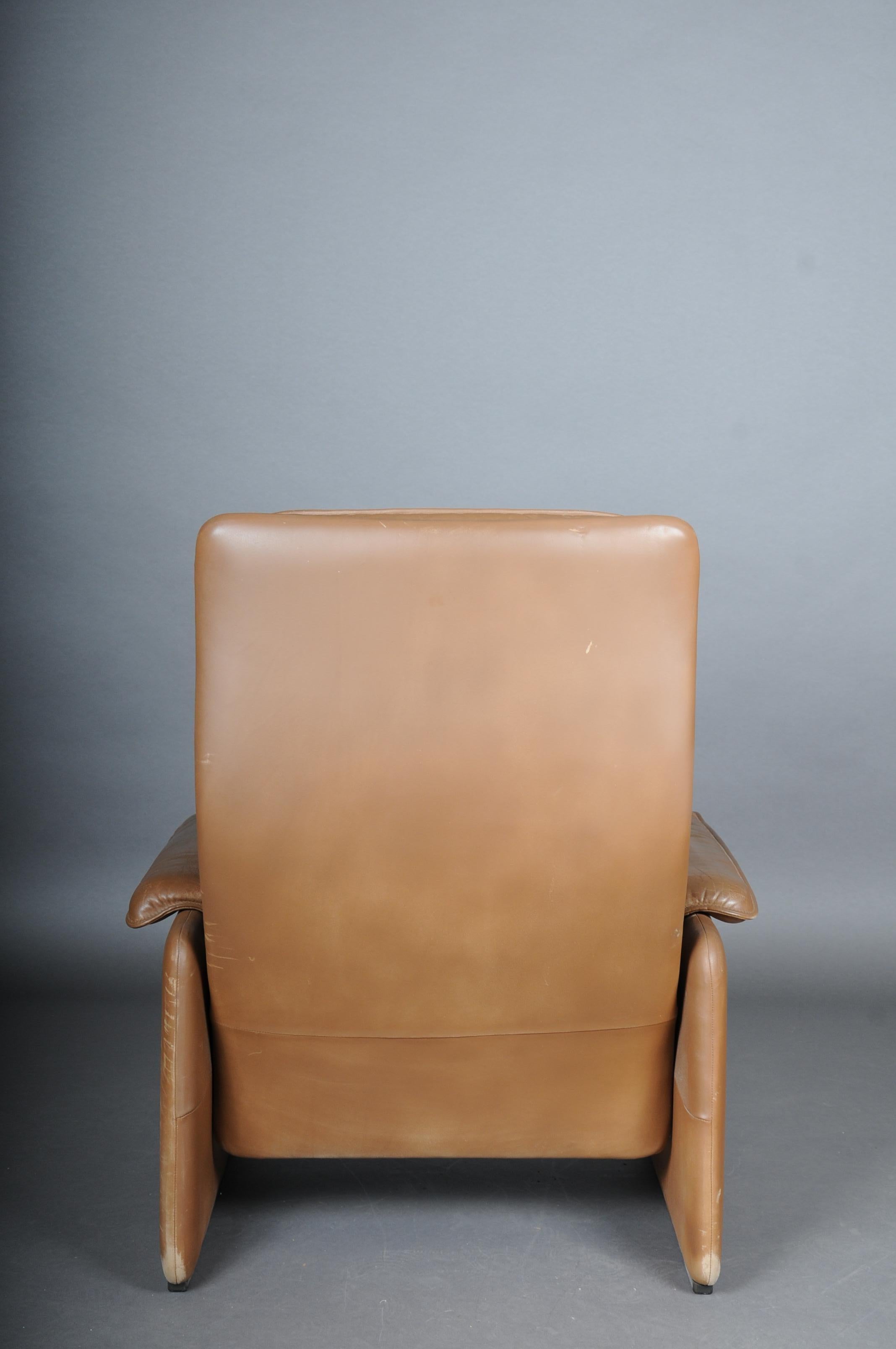 Ds50 De Sede Lounge Chair Set, Switzerland, 1970s, Leather Brown / Beige For Sale 4