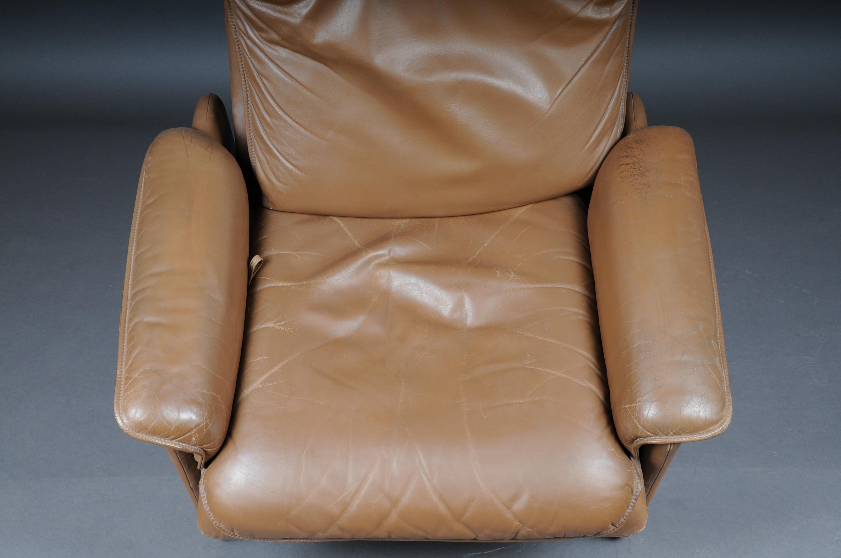 Ds50 De Sede Lounge Chair Set, Switzerland, 1970s, Leather Brown / Beige For Sale 6