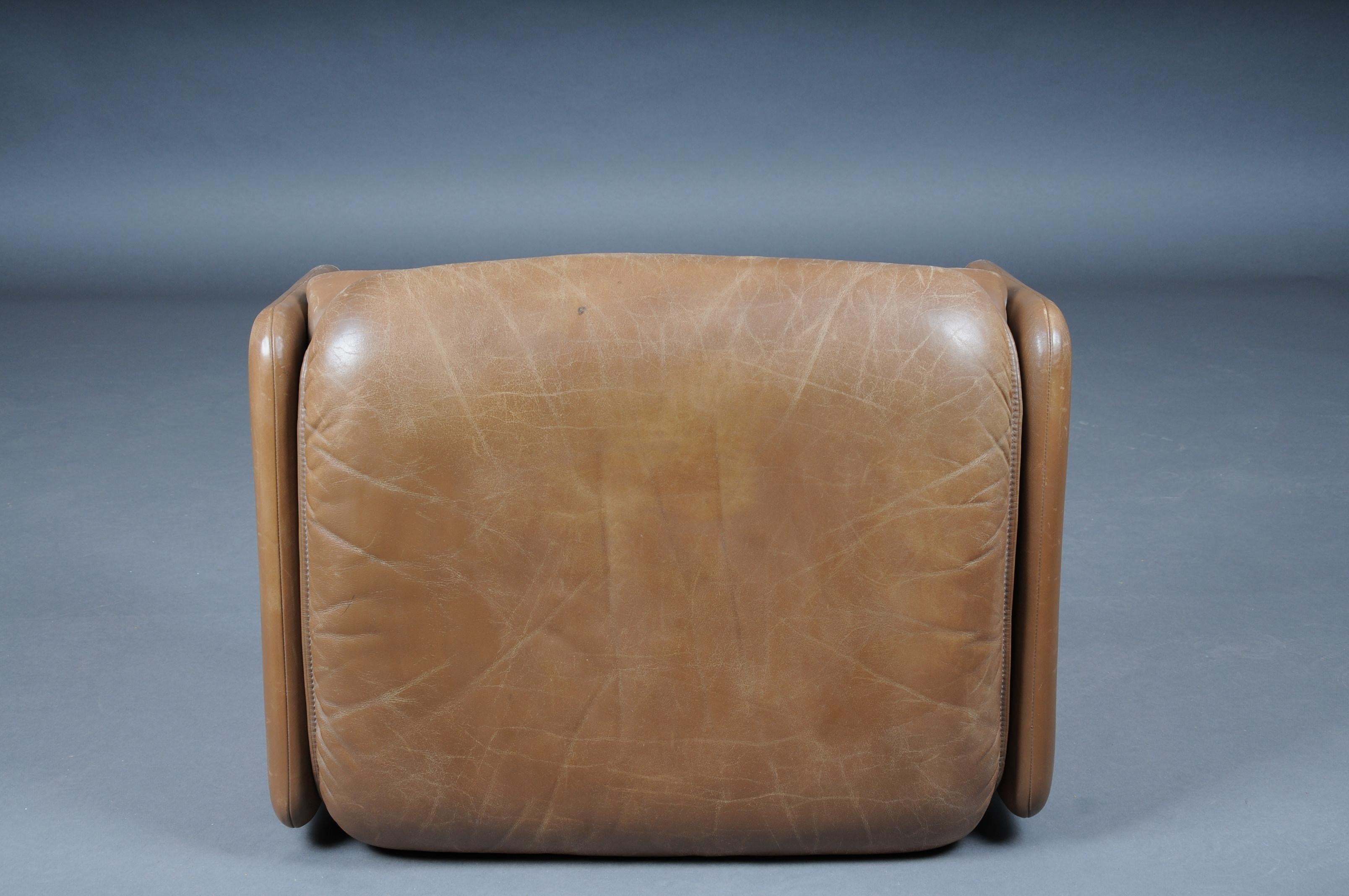 Ds50 De Sede Lounge Chair Set, Switzerland, 1970s, Leather Brown / Beige For Sale 11