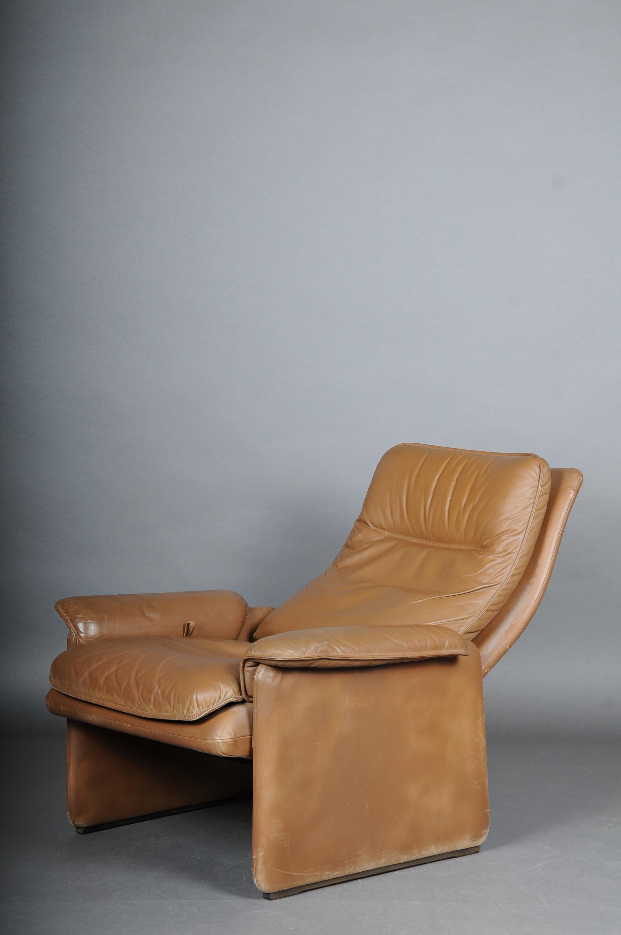 Swiss Ds50 De Sede Lounge Chair Set, Switzerland, 1970s, Leather Brown / Beige For Sale