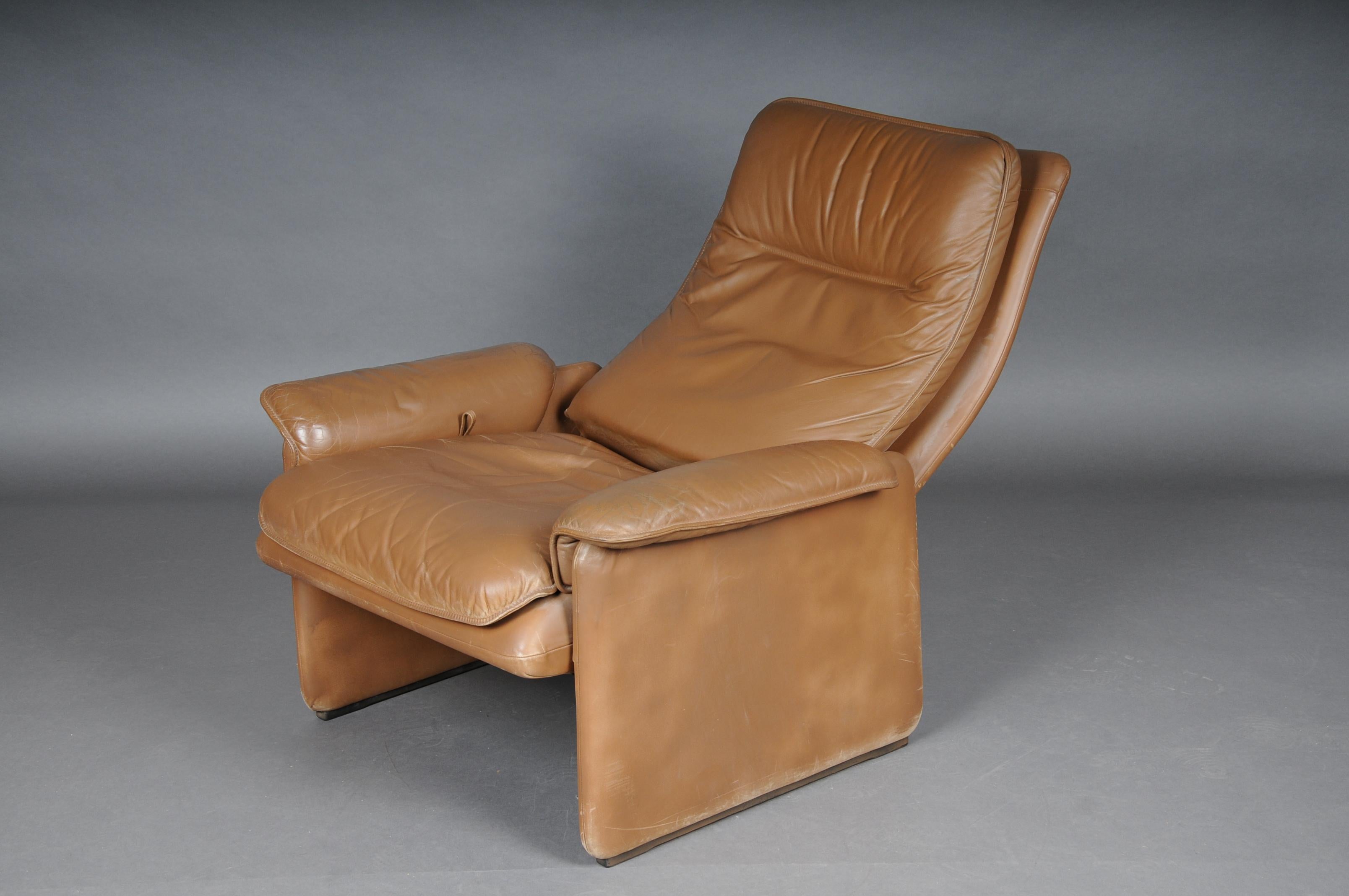 Ds50 De Sede Lounge Chair Set, Switzerland, 1970s, Leather Brown / Beige In Good Condition For Sale In Berlin, DE