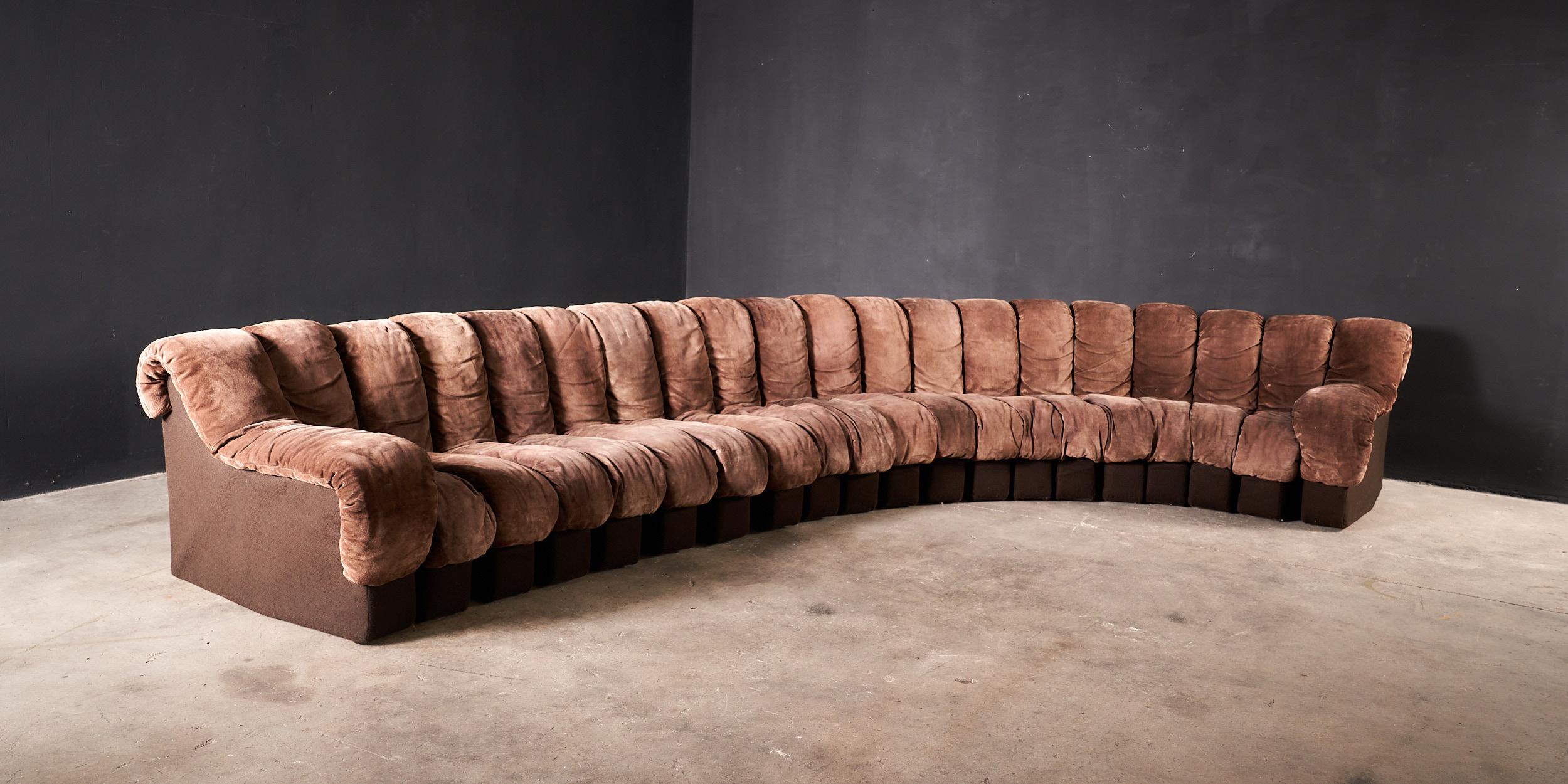 DS600 Modular Non Stop Sofa by Ueli Berger for De Sede. Set of 20 Pieces For Sale 6
