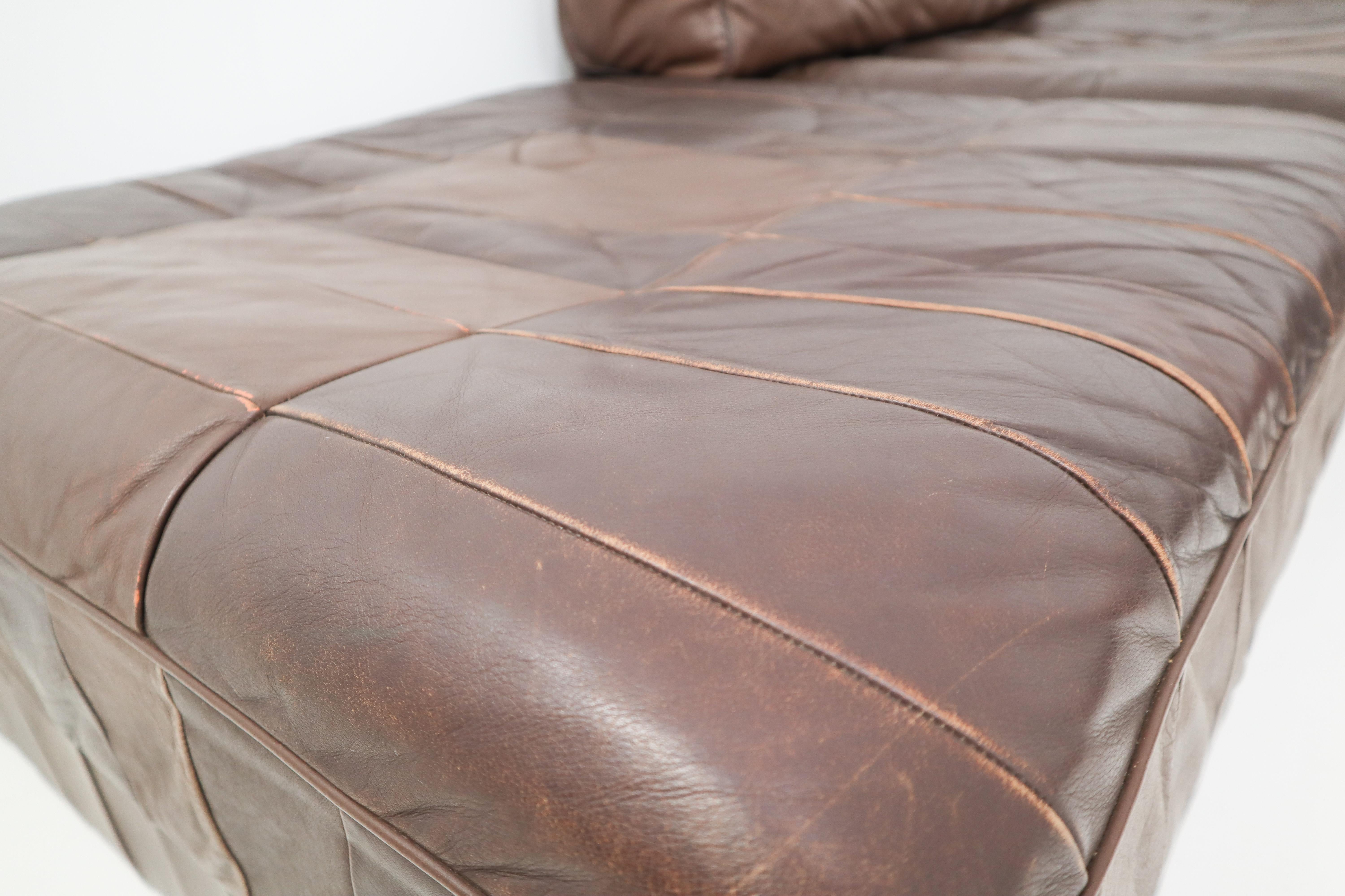 Late 20th Century DS88 Modular Brown-Cognac Leather Patchwork Sofa for De Sede, Switzerland