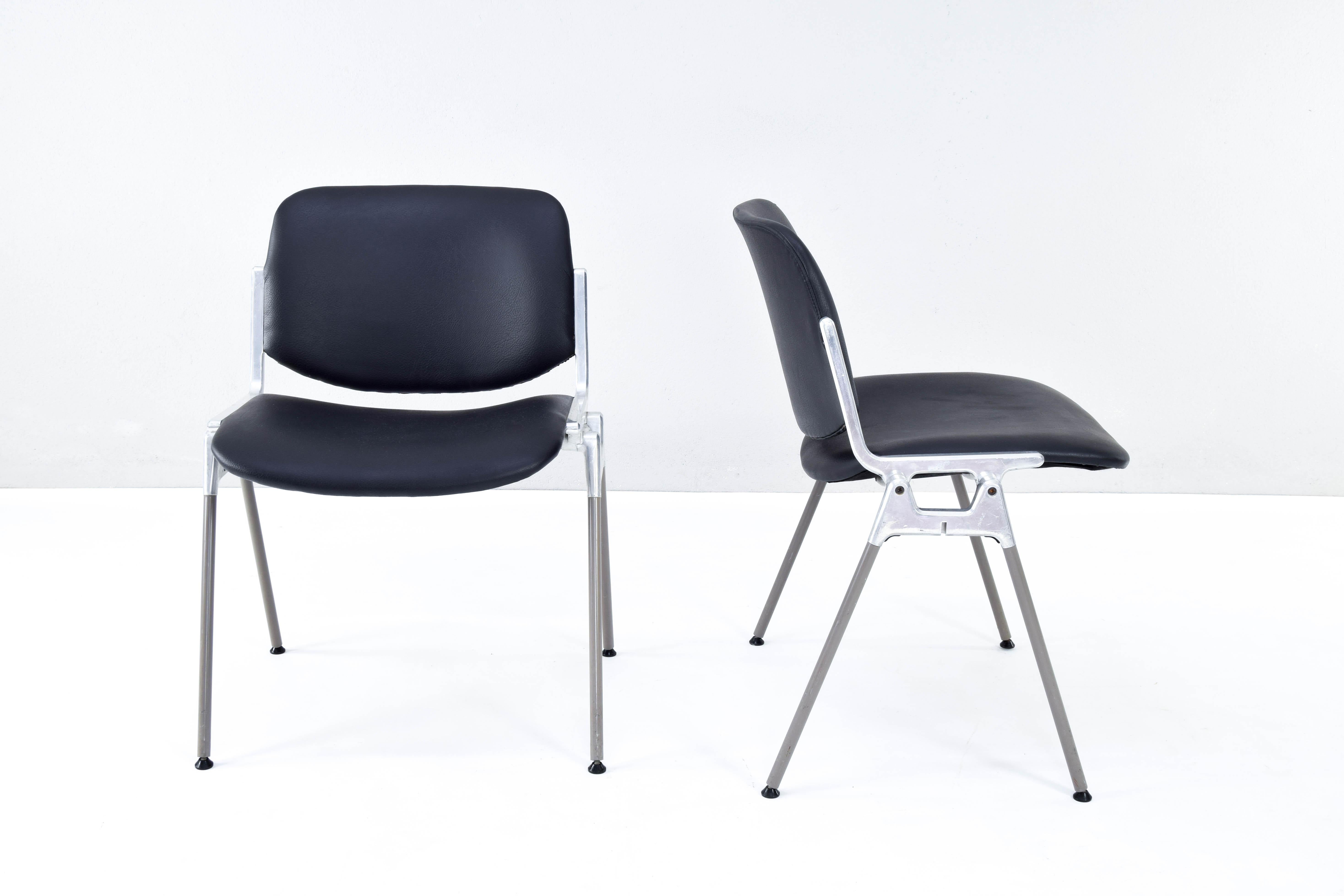 Mid-Century Modern DSC 106 Italian Modern Stackable Chairs by Giancarlo Piretti for Castelli