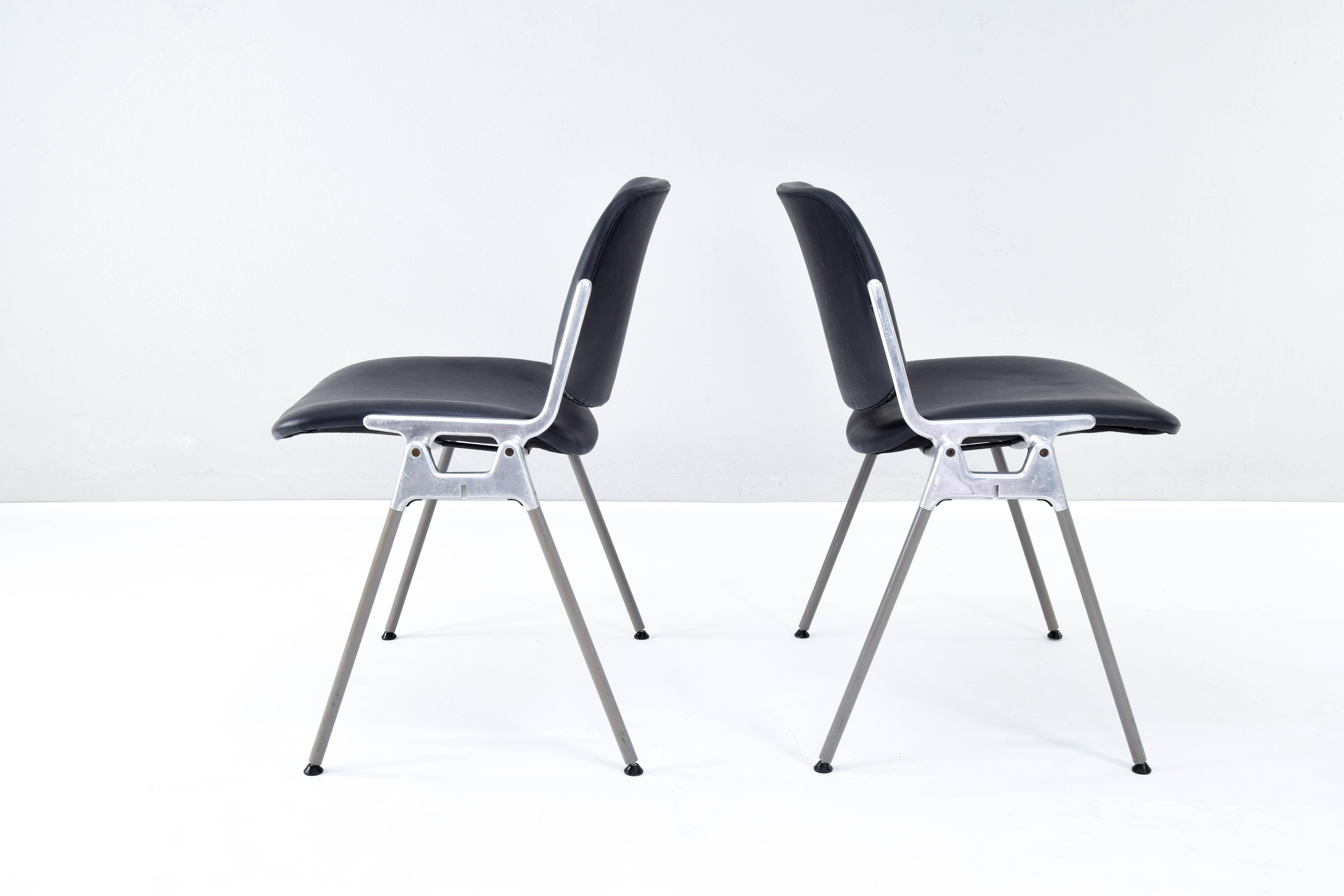 Late 20th Century DSC 106 Italian Modern Stackable Chairs by Giancarlo Piretti for Castelli
