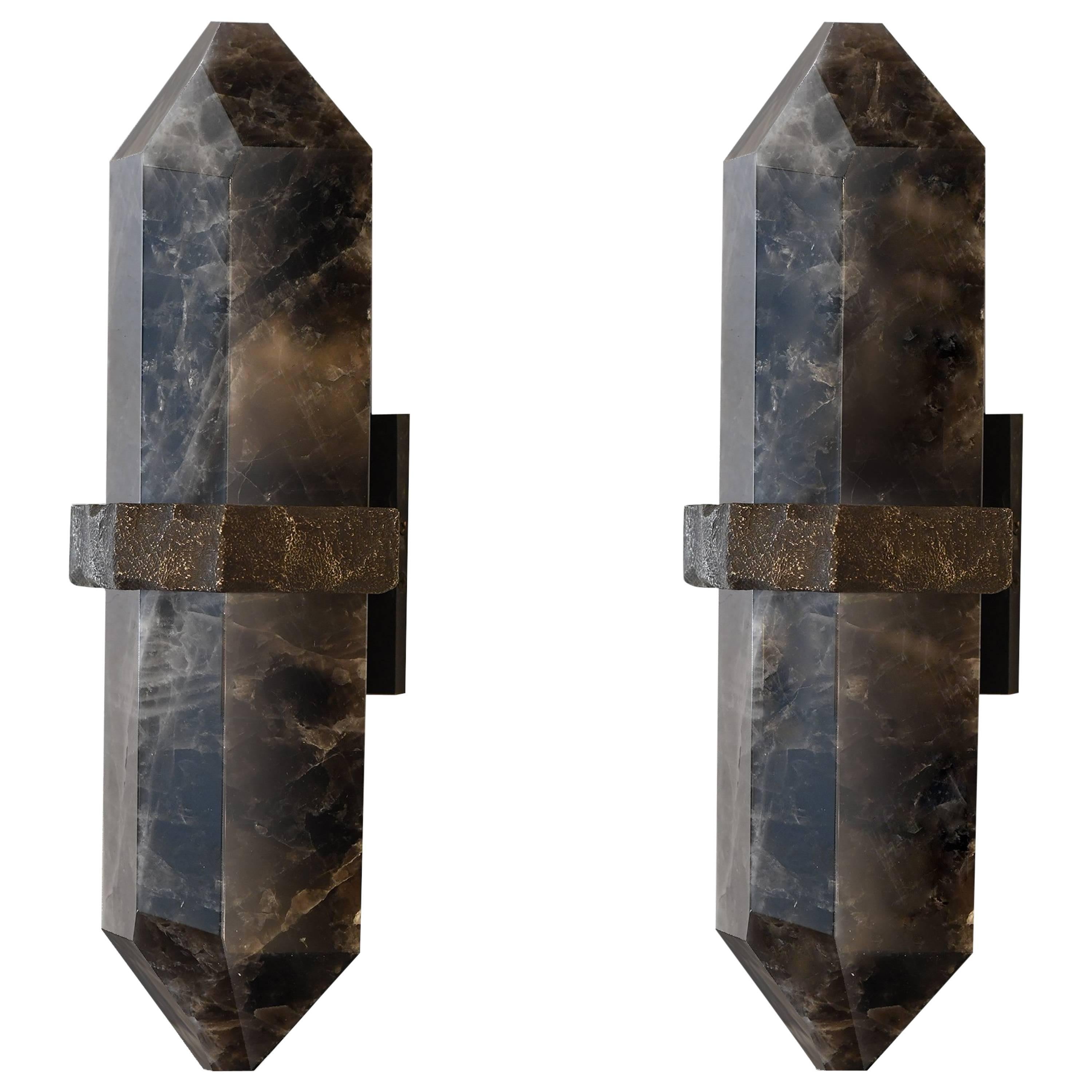 Appliques murales en quartz et cristal de roche DSH de Phoenix