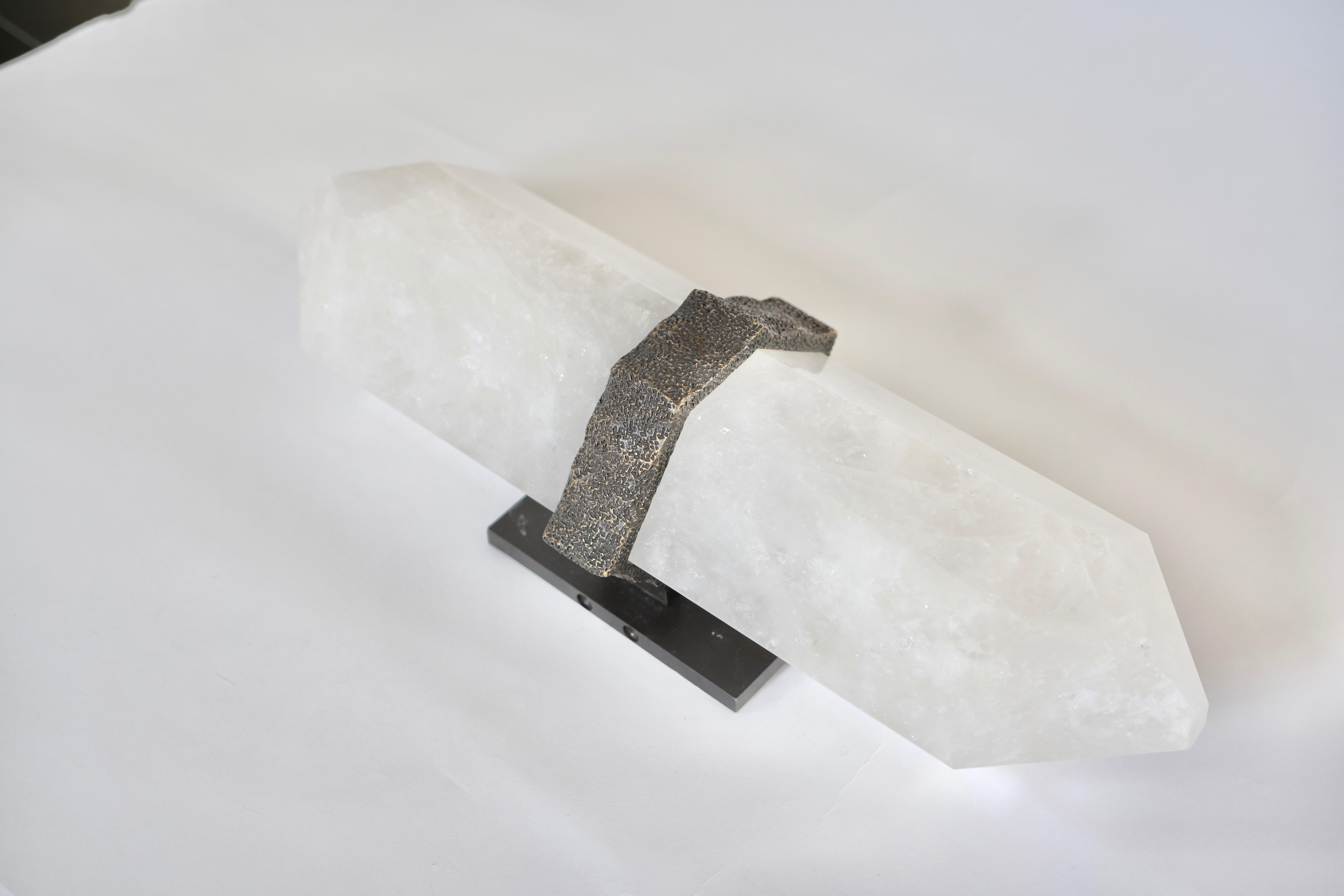 Contemporary DSH Rock Crystal Sconces by Phoenix For Sale