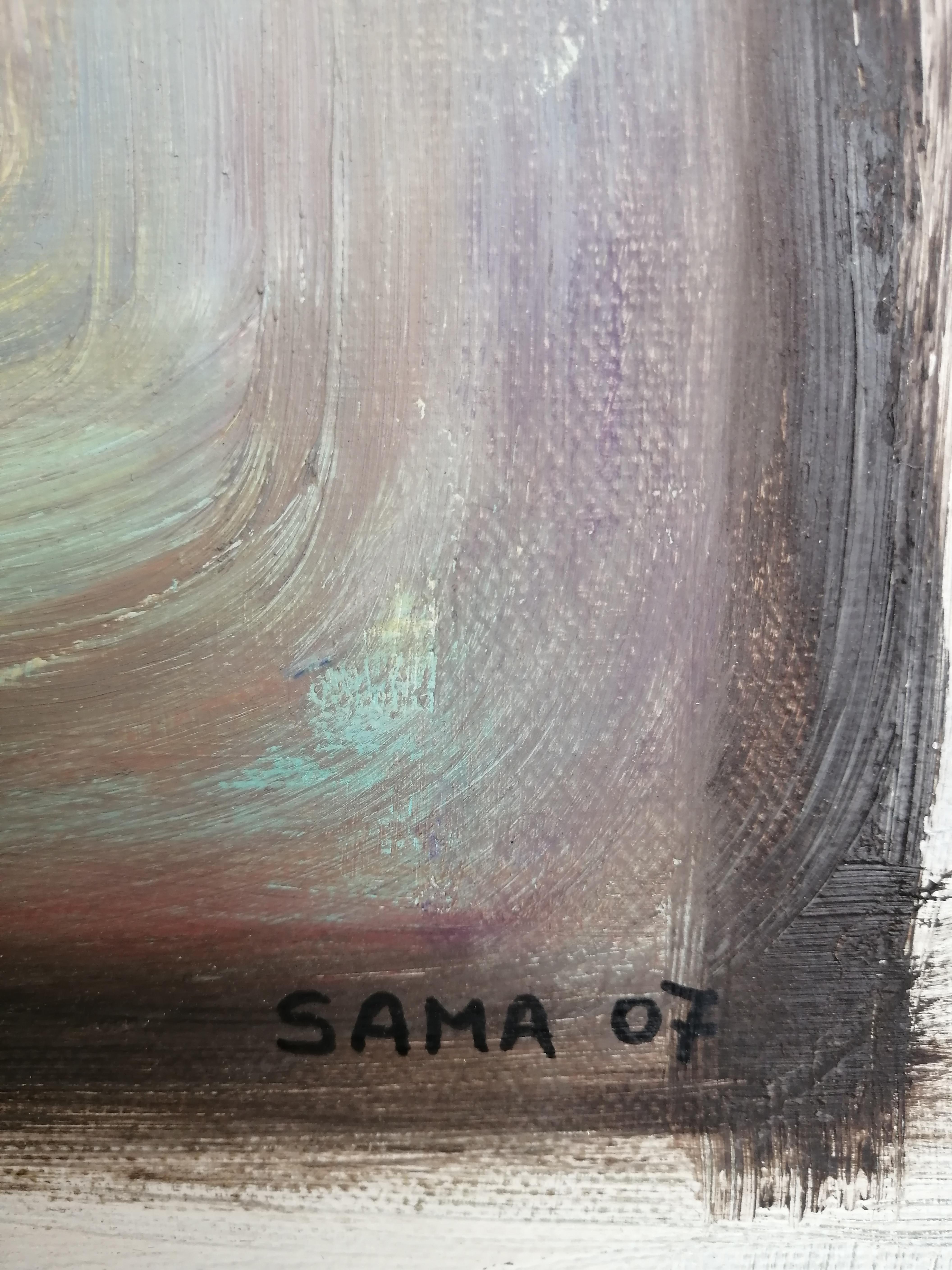 Abstract composition - Gray Abstract Painting by Désiré Sama