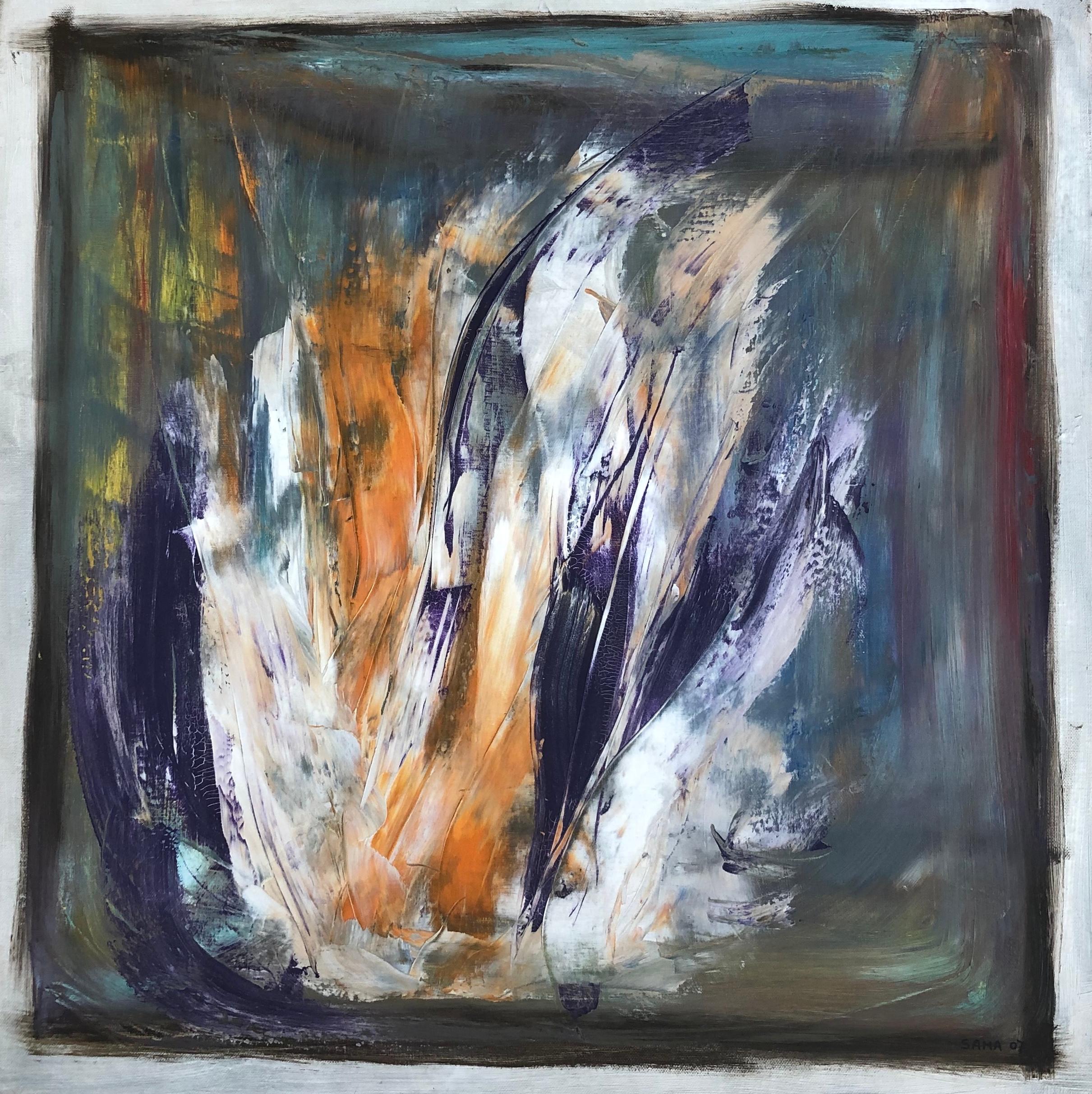 Désiré Sama Abstract Painting - Abstract composition