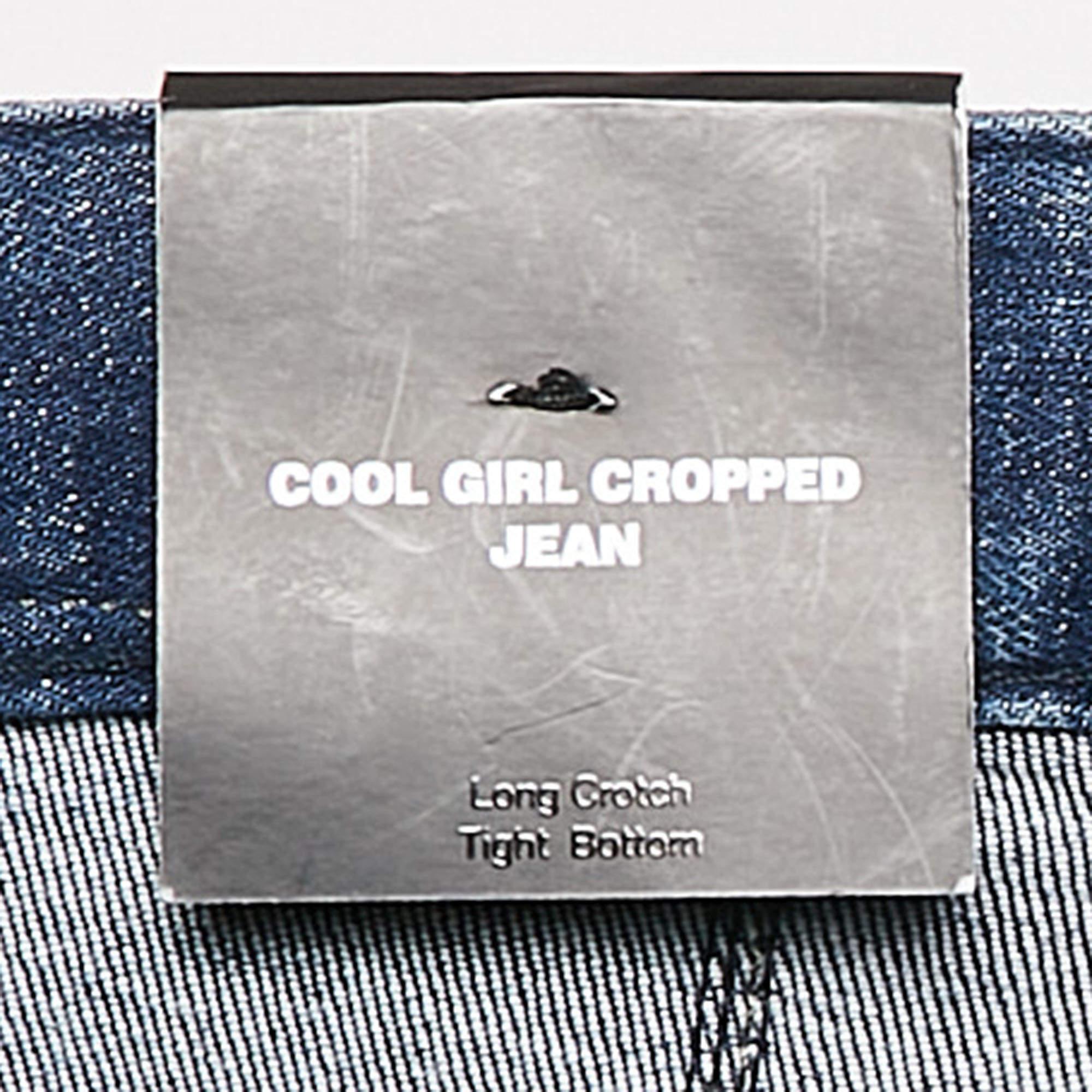Dsqaured2 Blau gewaschene Denim Cool Girl Cropped Jeans S Taille 32