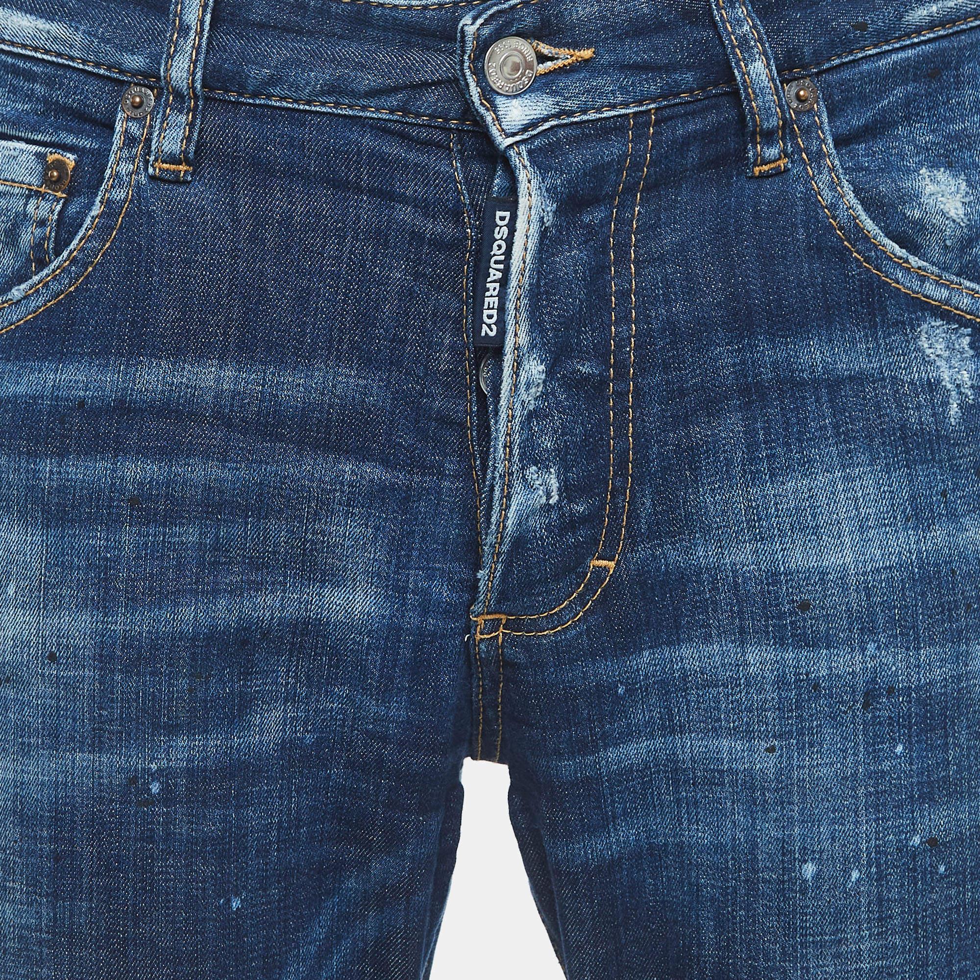 Dsqaured2 Denim Skinny Dan Blue Distressed S In condizioni buone in vendita a Dubai, Al Qouz 2