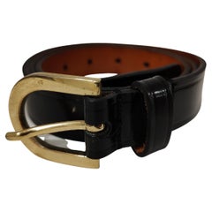Dsquared black leather gold hardware belt
