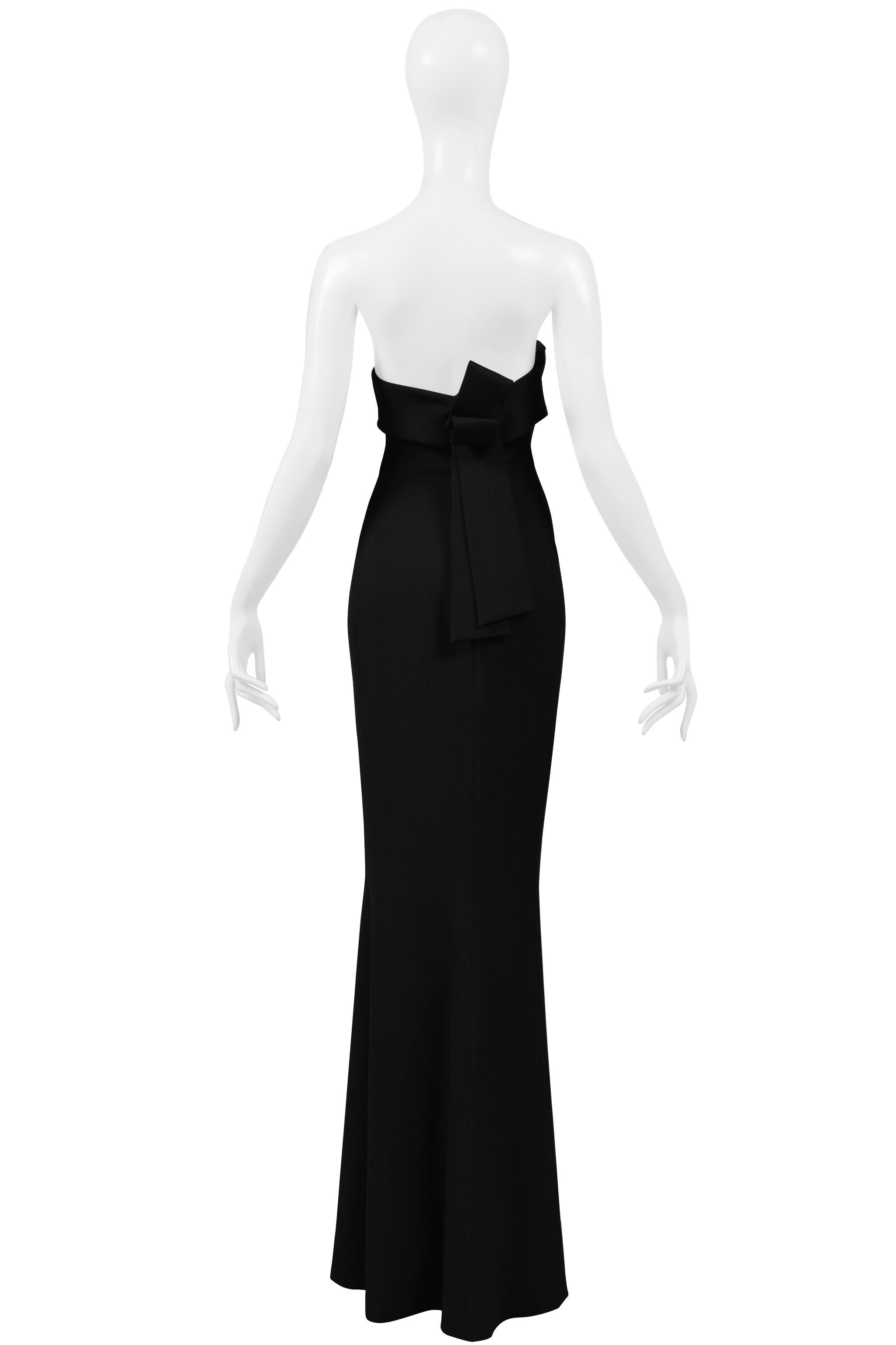 Women's Dsquared Black Strapless Evening Gown With Bow 2014 For Sale