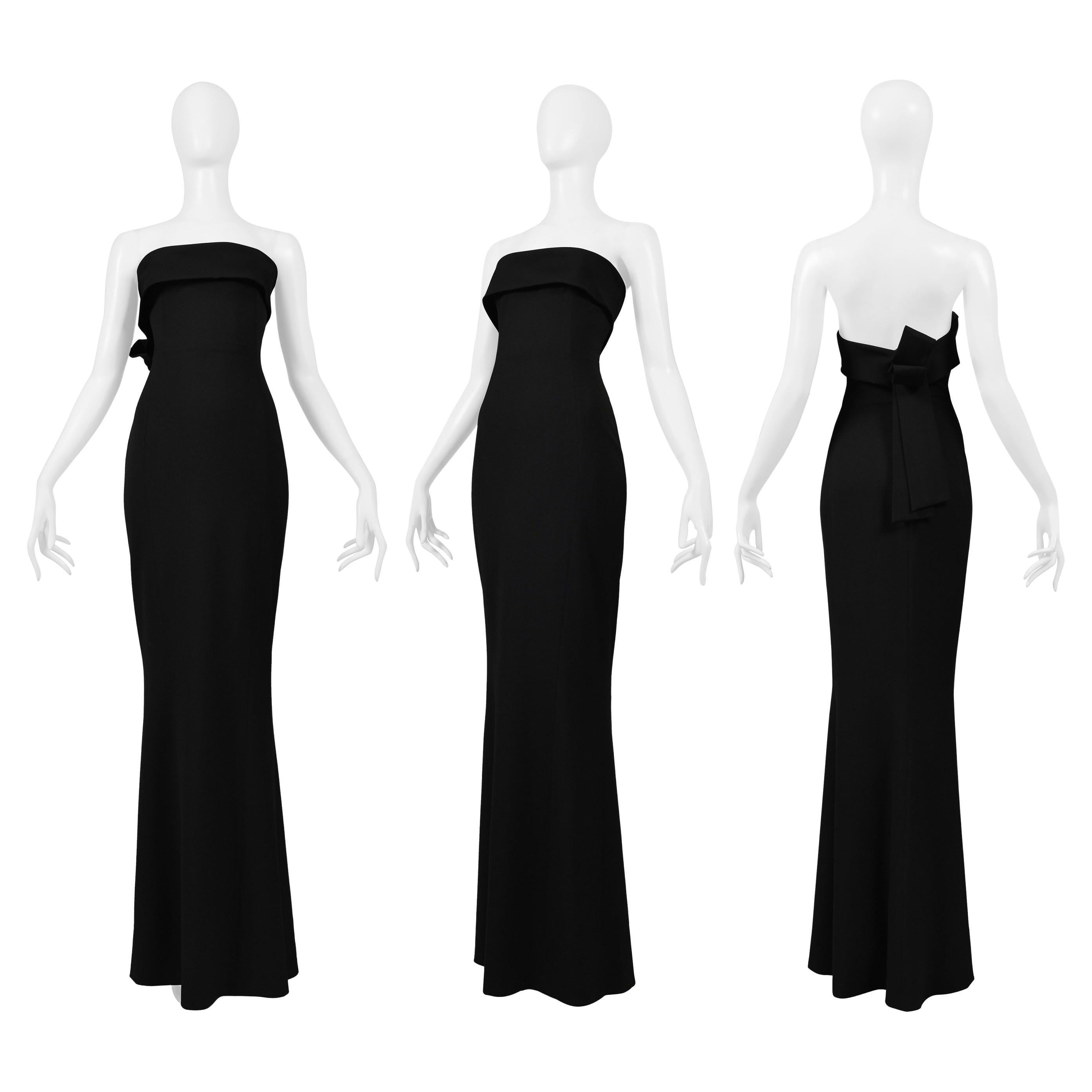 Dsquared Black Strapless Evening Gown With Bow 2014 For Sale