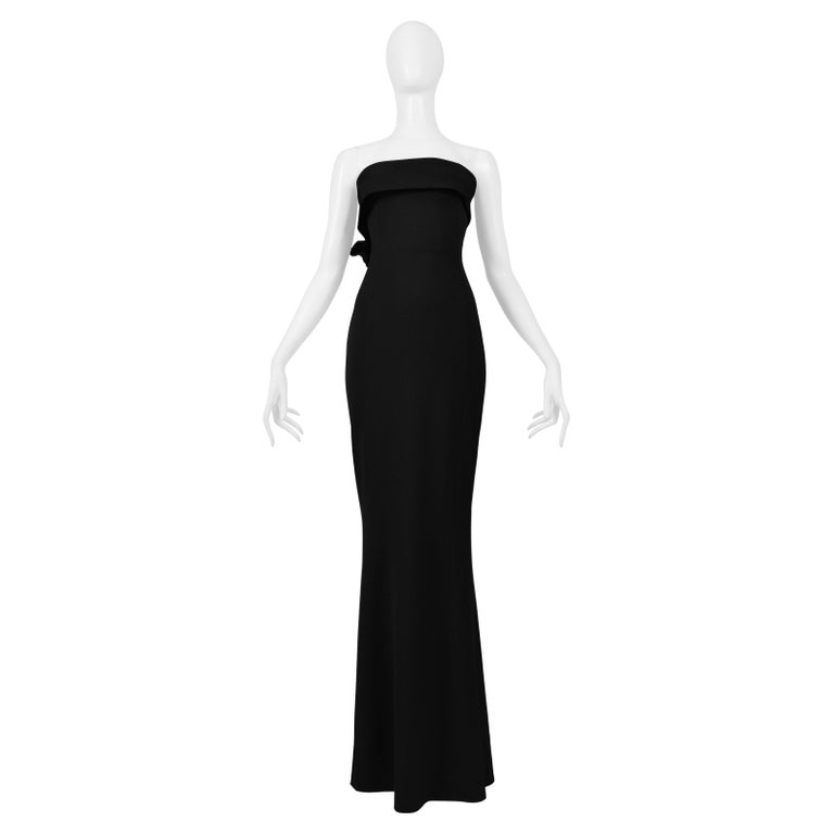 Dsquared Black Strapless Evening Gown With Bow 2014 For Sale at 1stDibs