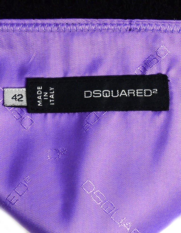Dsquared Black Tweed Skirt W/ Zippers Sz IT42/US4 For Sale at 1stDibs ...