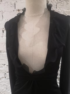 Dsquared black viscose long dress