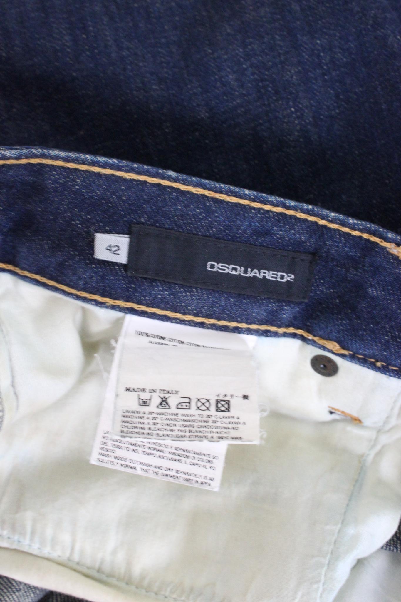 Dsquared Bleu Pantalon court en coton Denim 2000s en vente 2