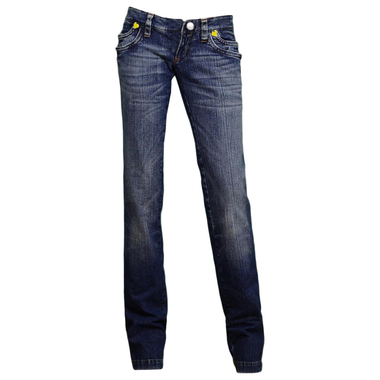 DSquared Blue Denim Jeans W/ Embroidery NWT Sz 40