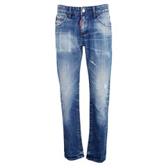 Dsquared Blue Distressed Botton Fly Jeans