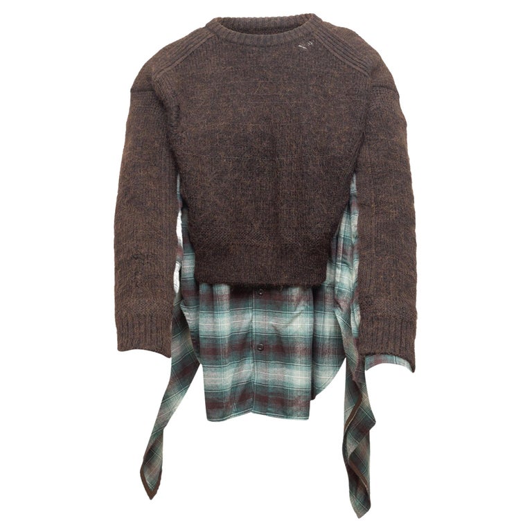 DSquared Brown and Multicolor Mohair-Blend Sweater For Sale at 1stDibs