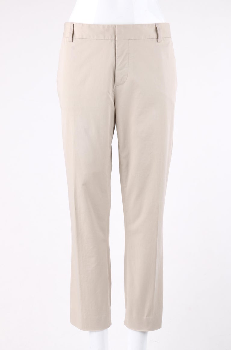 DSQUARED c.2014 Beige Khaki Blazer Jacket Cropped Ankle Trouser Pant Suit Set For Sale 1
