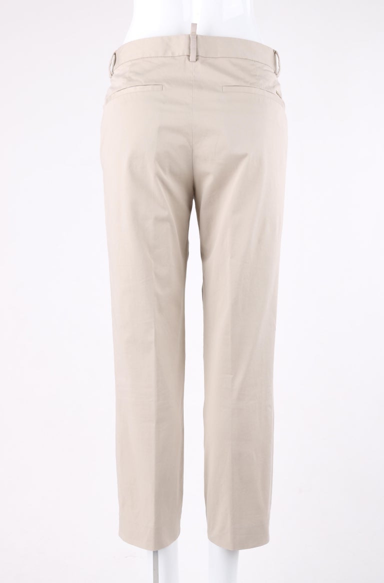 DSQUARED c.2014 Beige Khaki Blazer Jacket Cropped Ankle Trouser Pant Suit Set For Sale 3