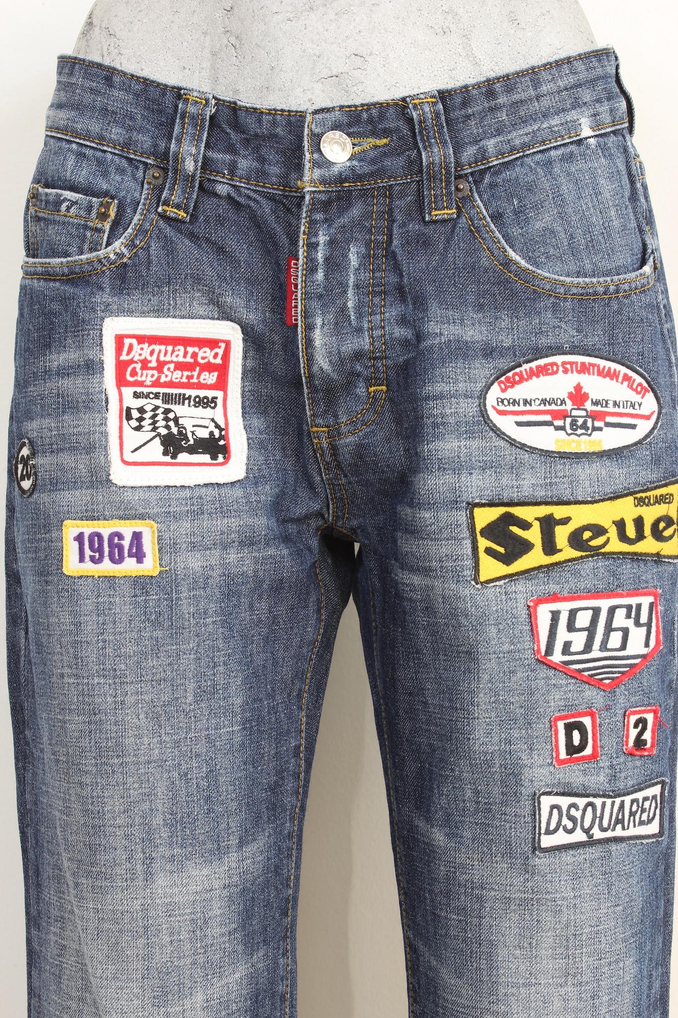 Dsquared Cup Series Blue Straight Jeans 2000s In Excellent Condition For Sale In Brindisi, Bt