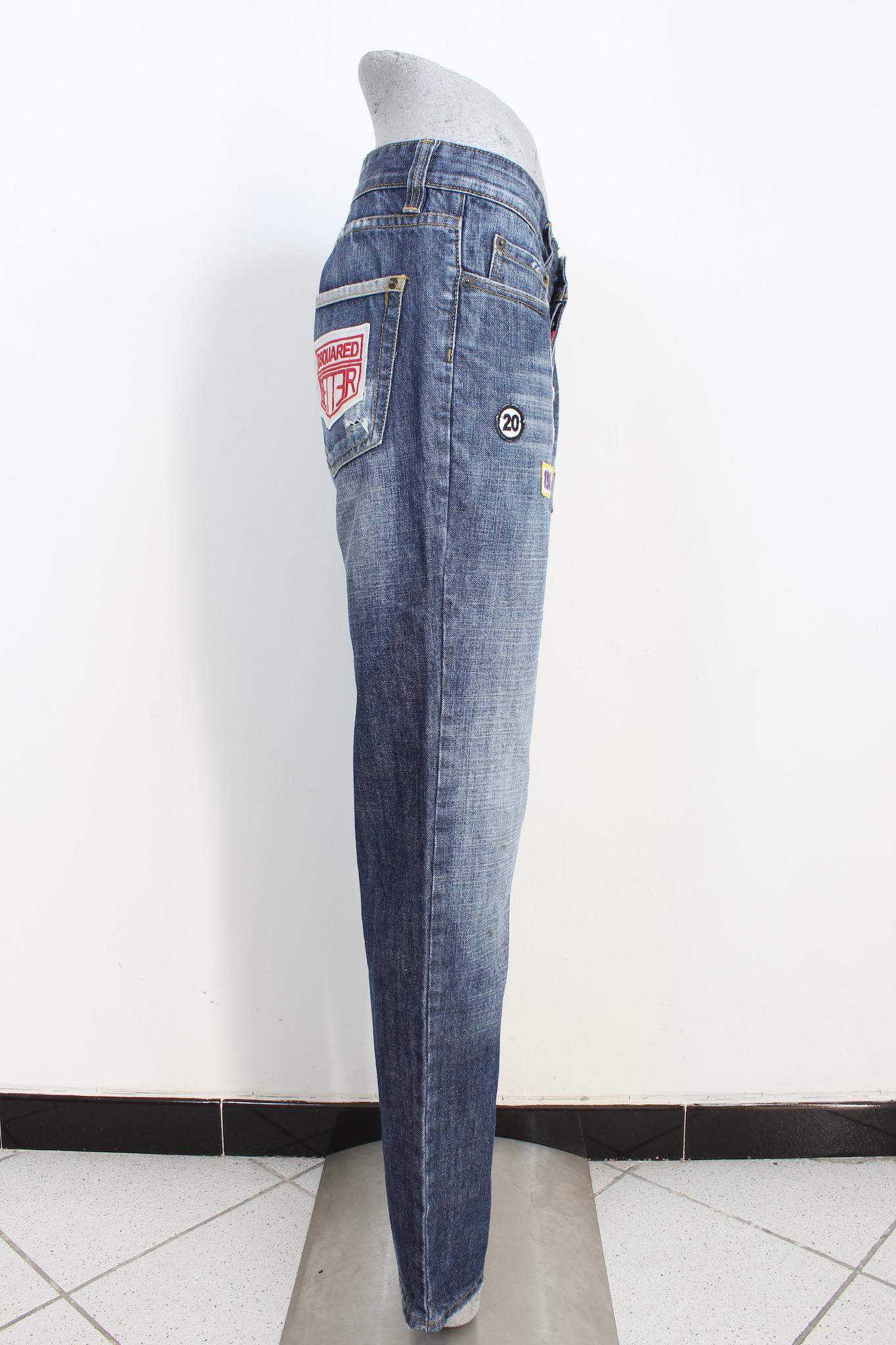 Dsquared Cup Series Blue Straight Jeans 2000s For Sale 2