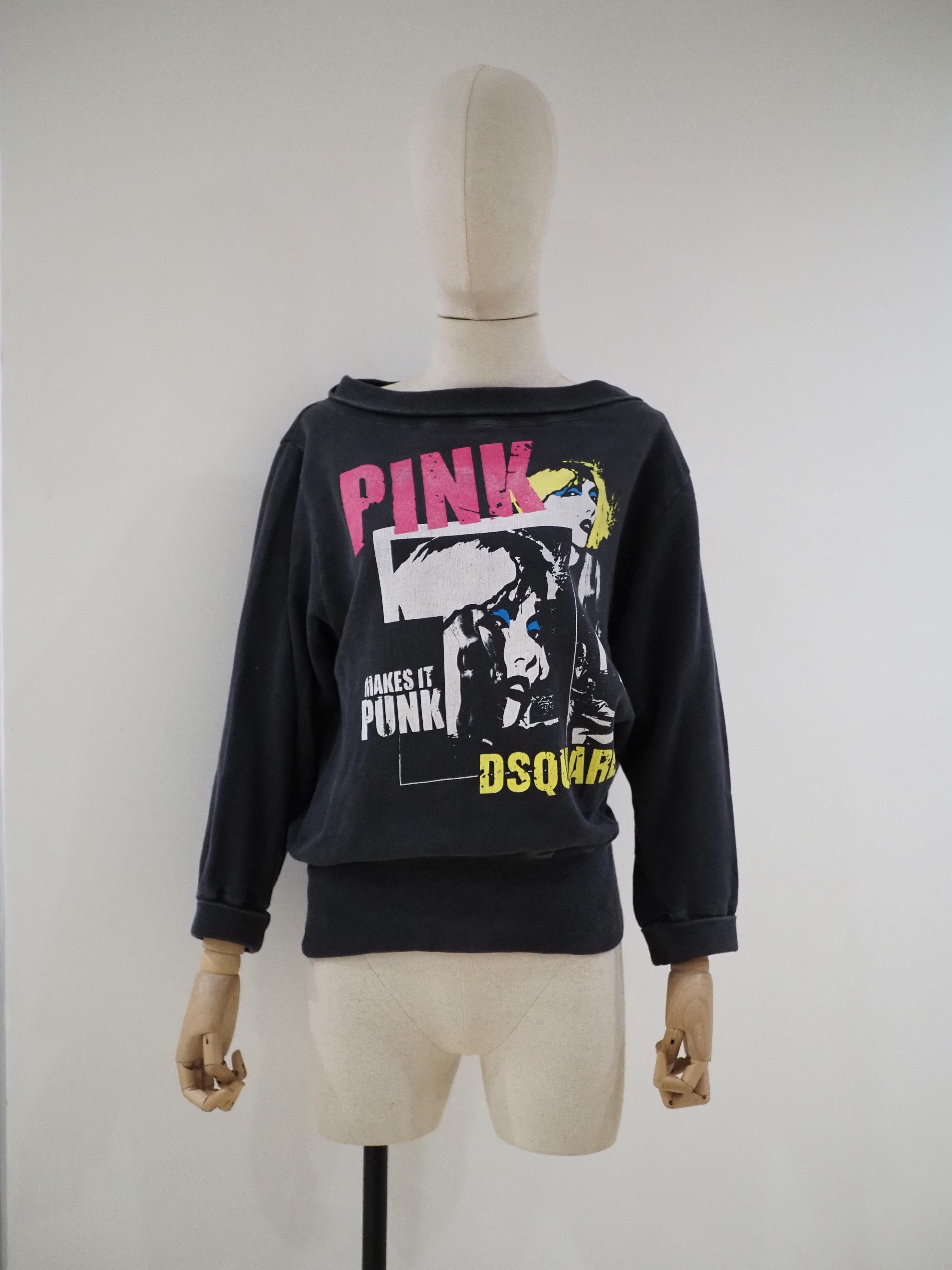 Noir Pull multicolore carré Dsquared en vente