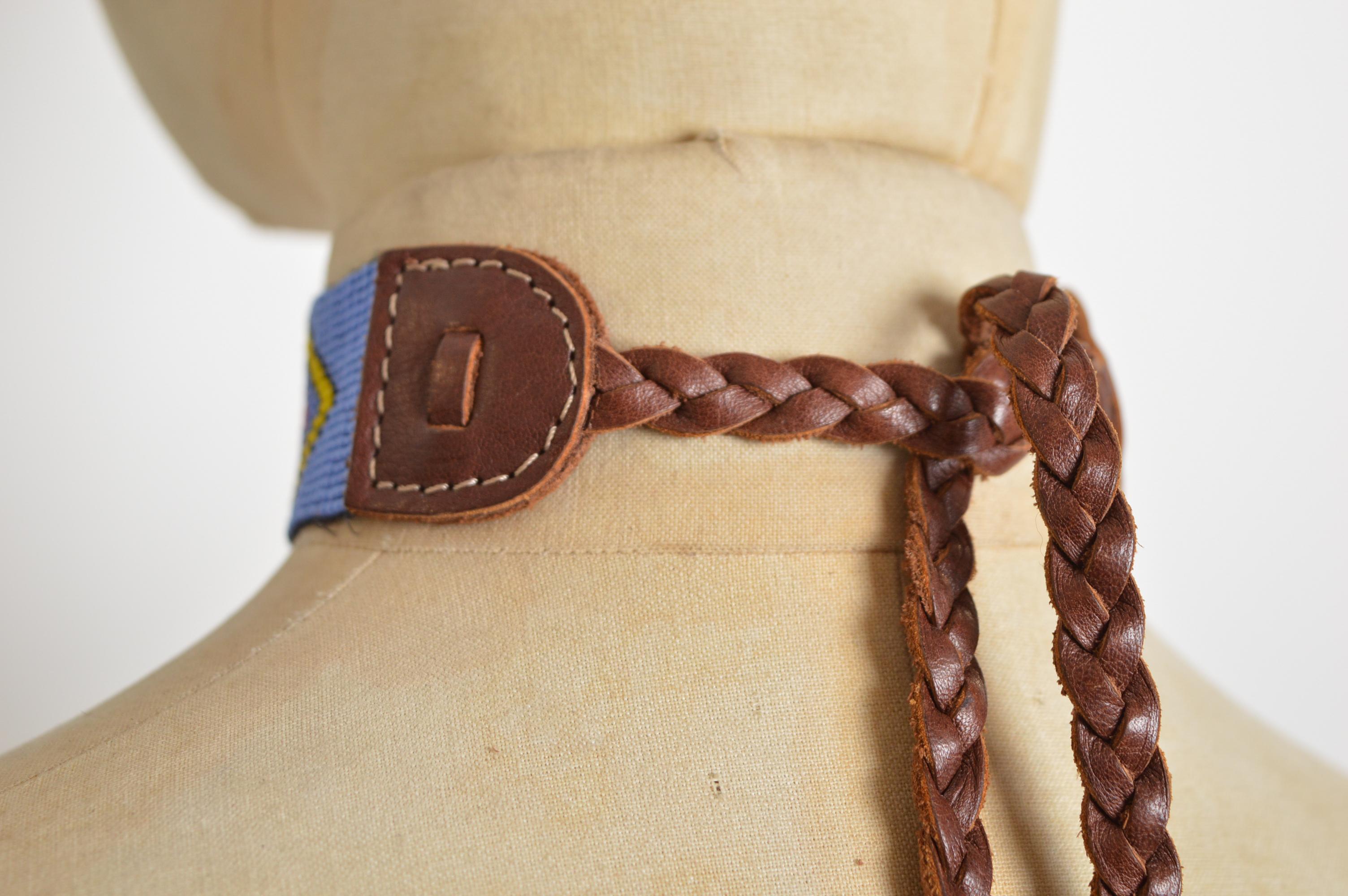 DSquared Collier en cuir à franges perlées à la main pour Amérindiens en vente 4