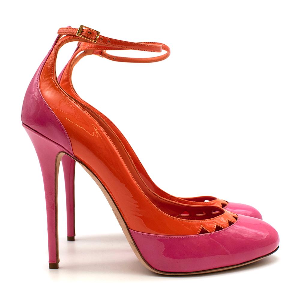 pink and orange wrap heels
