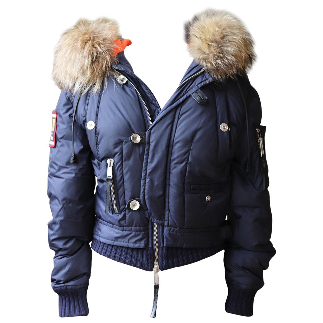Dsquared Raccoon Fur-Trimmed Down Jacket