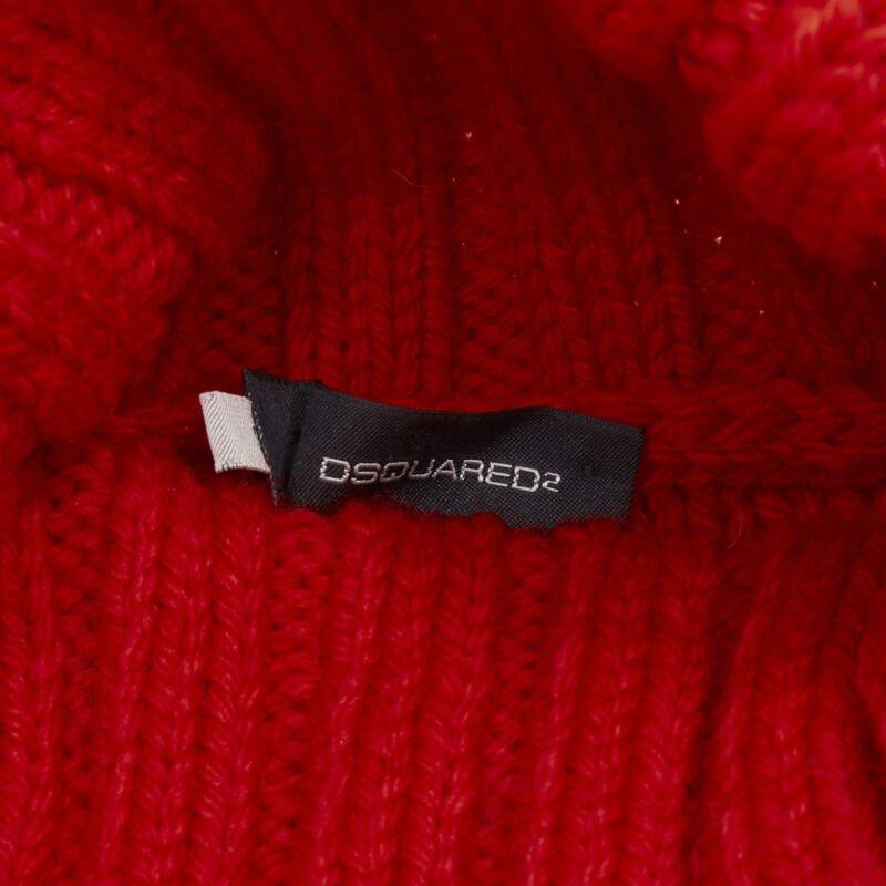 DSQUARED Vintage red white Canadian Christmas cropped turtleneck sweater S 5