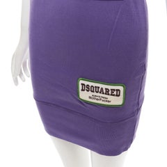 DSQUARED Vintage Runway Y2K purple cotton I Love U MotherFker strapless dress S