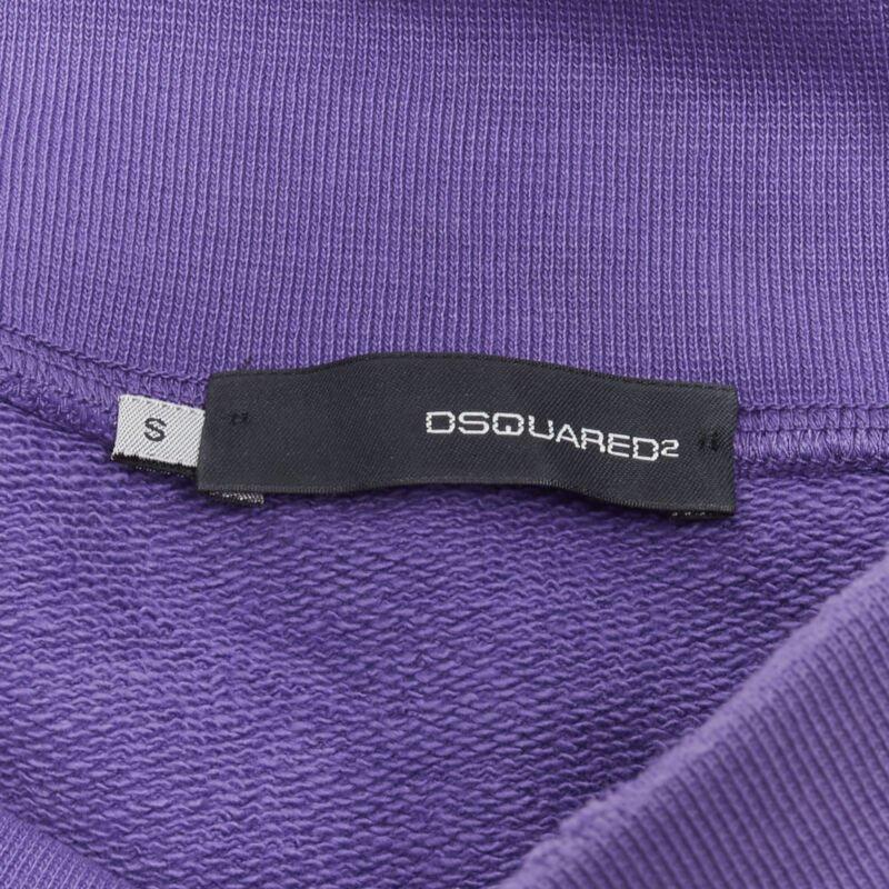 DSQUARED Vestito vintage Y2K in cotone viola I Love U MotherFker senza spalline S 3