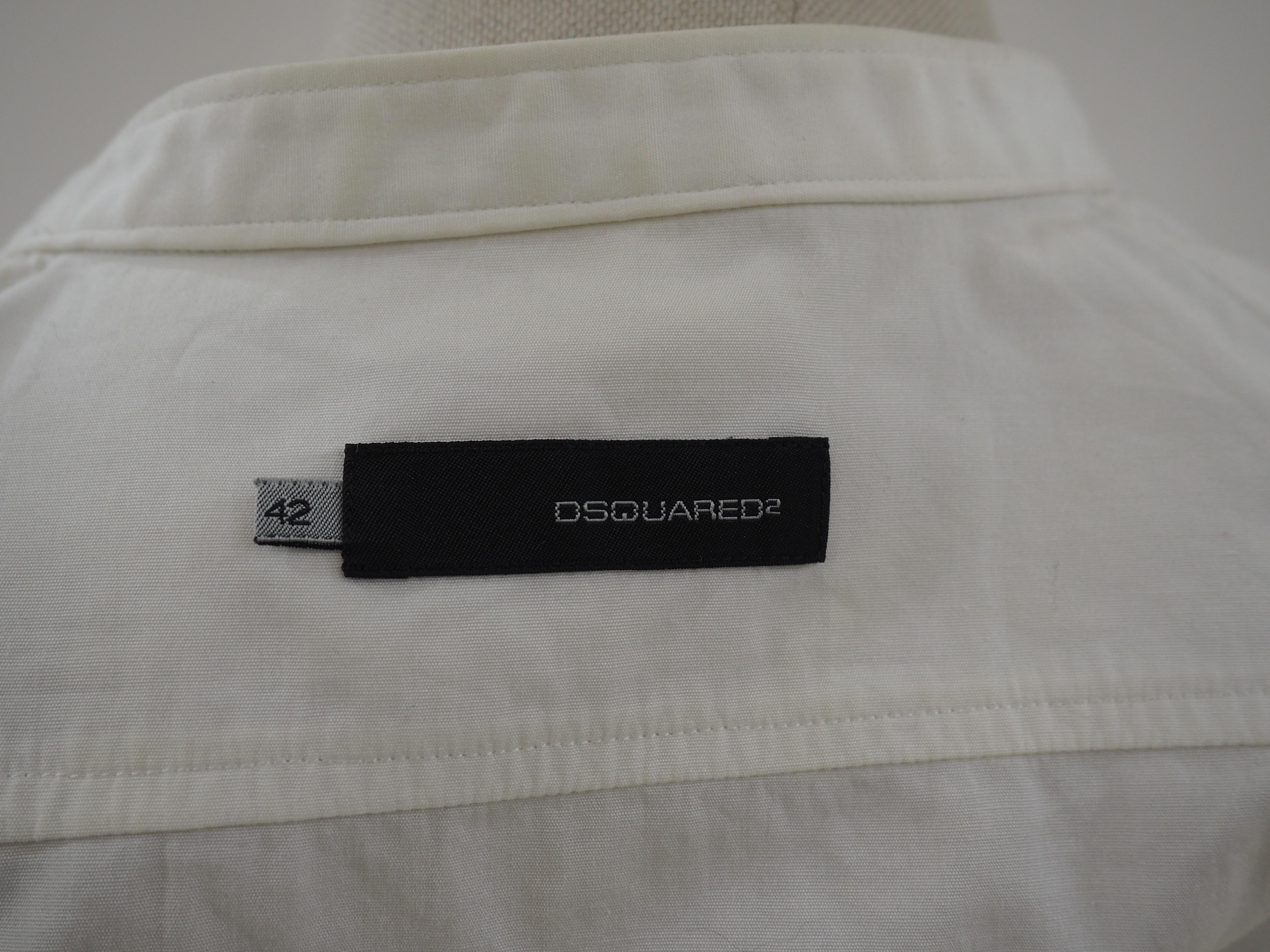 Dsquared white sleeveless cotton shirt For Sale 5