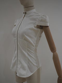 Dsquared white sleeveless cotton shirt