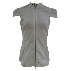 Camisa blanca de algodón sin mangas Dsquared