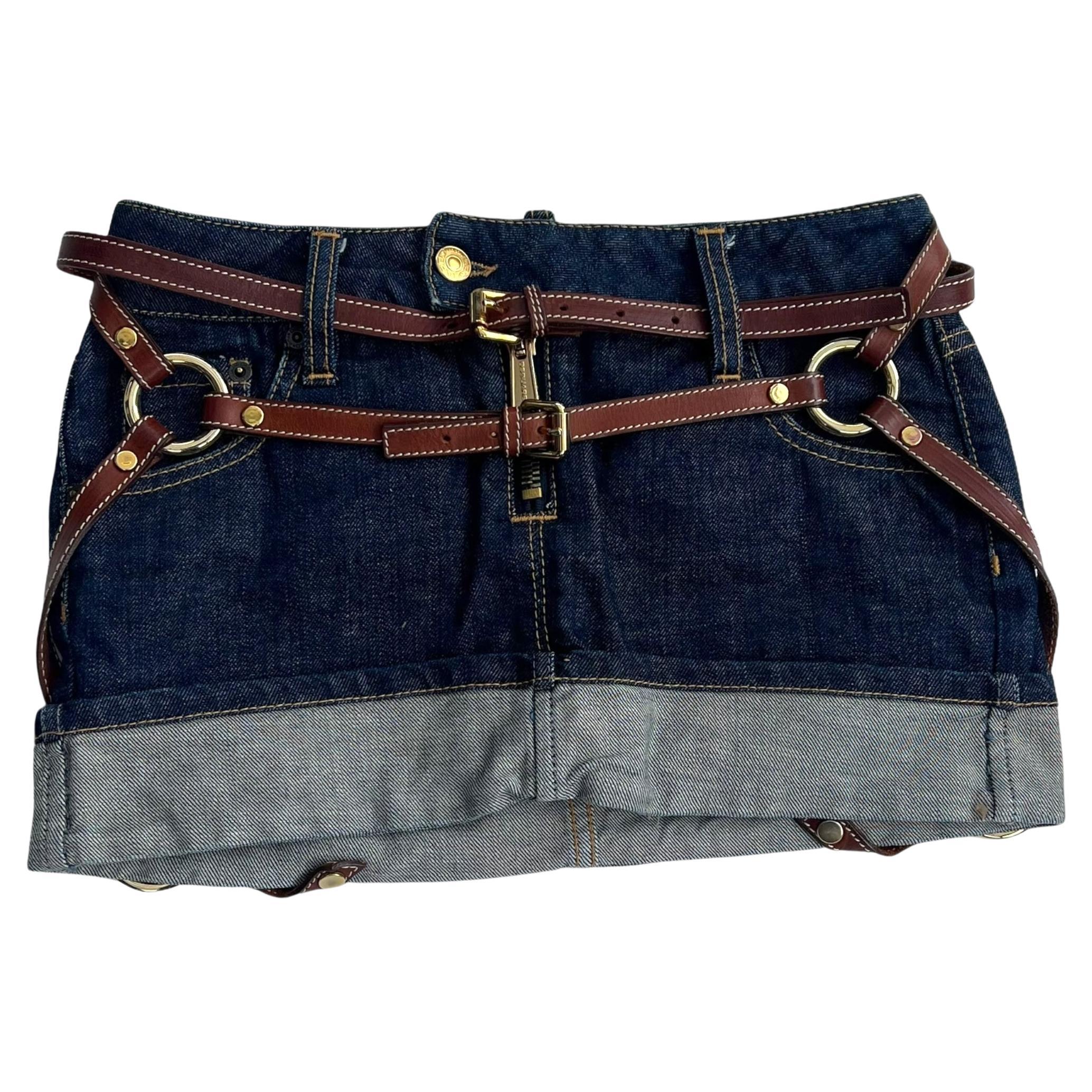 Dsquared2 2003 Denim-Rock mit Mikrogürtel
