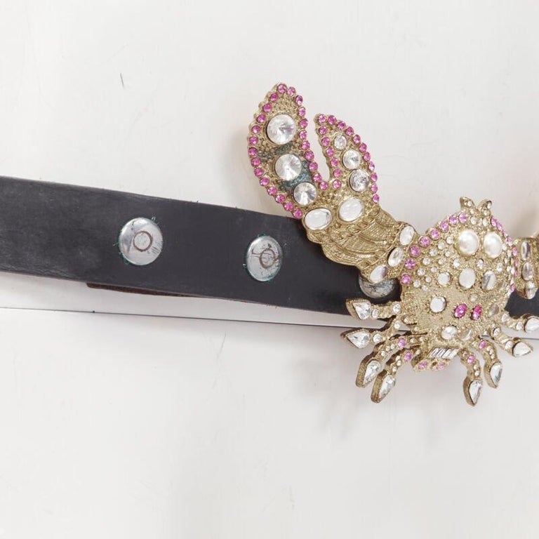 DSQUARED2 2005 gold pink crystal embellsihed crab black  display picture 1