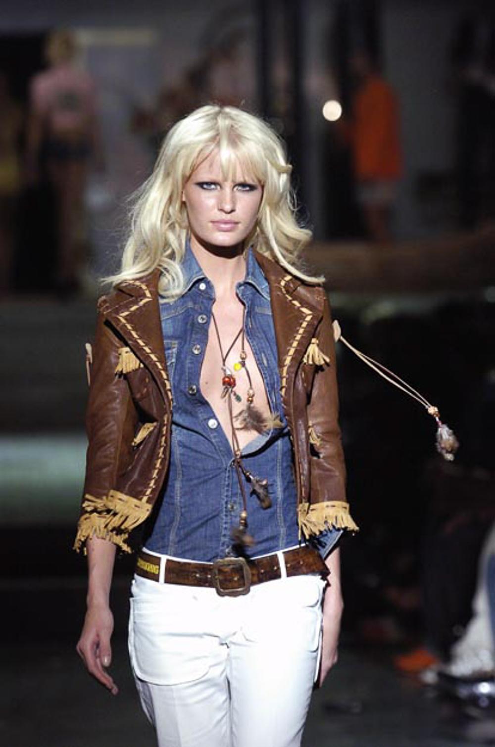 Dsquared2 2005 Runway Veste à franges en cuir taille 40 en vente 3