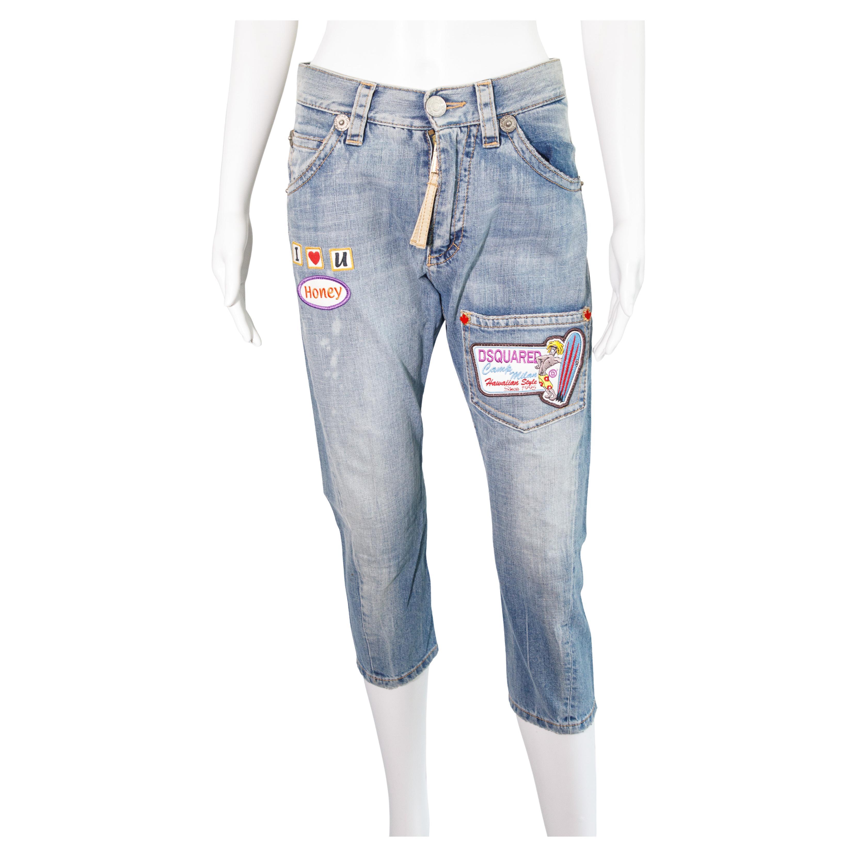 Dsquared2 2005 Surf 'I LOVE YOU' Capri Jeans taille 38
