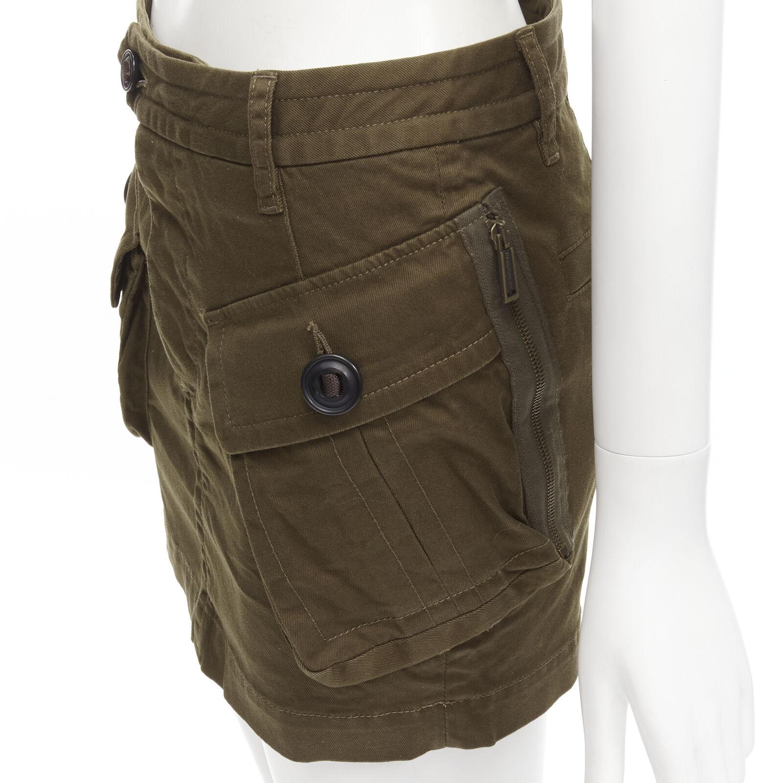 DSQUARED2 2020 dark green oversized cargo pocket mini skirt IT36 XXS
Reference: AAWC/A00307
Brand: Dsquared2
Collection: 2020
Material: Cotton, Blend
Color: Green
Pattern: Solid
Closure: Button Fly
Extra Details: Pockets with side zip details.
Made