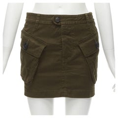 DSQUARED2 2020 dark green oversized cargo pocket mini skirt IT36 XXS