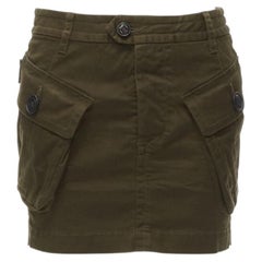 DSQUARED2 2020 dark green oversized cargo pocket mini skirt IT36 XXS