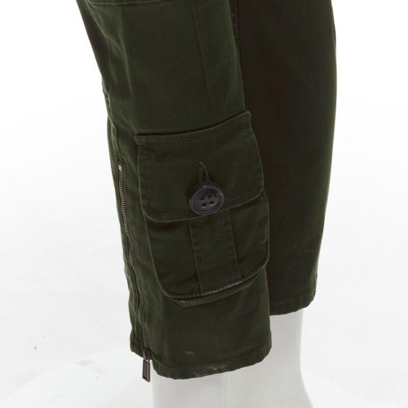 DSQUARED2 2021 dark green cotton low waisted large pockets cargo pants IT36 XXS
Reference: AAWC/A00326
Brand: Dsquared2
Collection: 2021
Material: Cotton, Blend
Color: Green
Pattern: Solid
Closure: Zip Fly
Made in: Italy

CONDITION:
Condition: Very