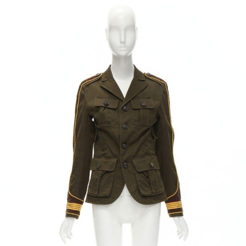 DSQUARED2 2021 velluto a coste militare in cotone verde  giacca utility IT36 XS in vendita 5