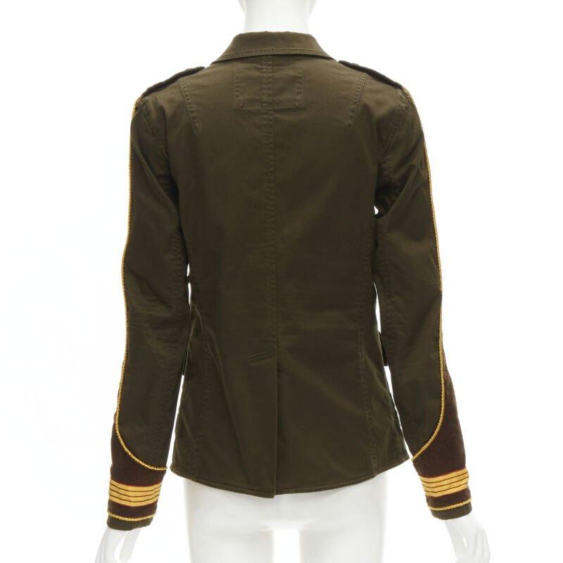 Donna DSQUARED2 2021 velluto a coste militare in cotone verde  giacca utility IT36 XS in vendita